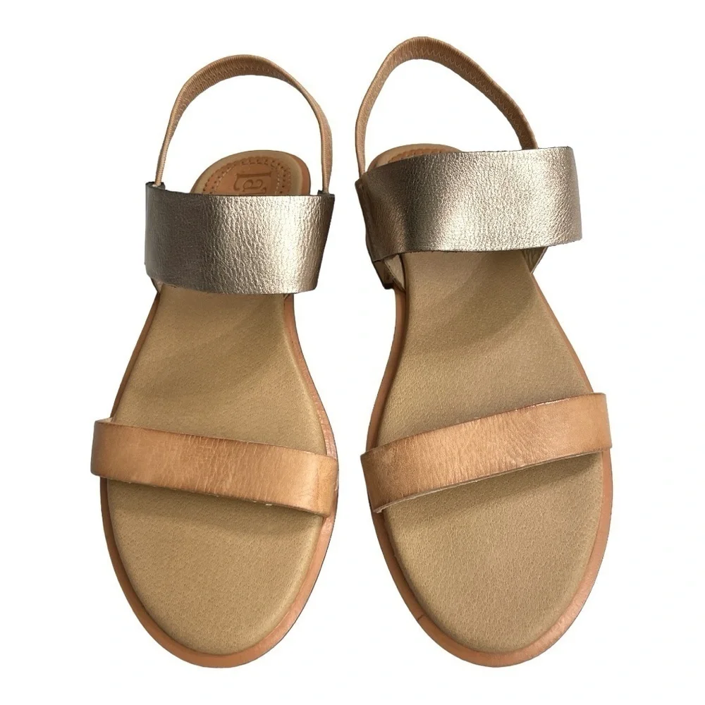 ANTHROPOLOGIE LATIGO slip on heeled strappy leather sandal 8.5M